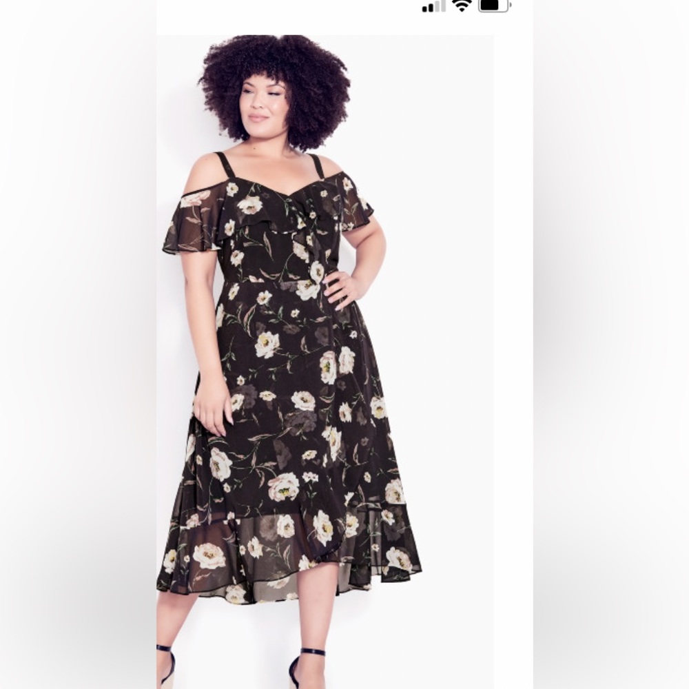 NWT plus size cold shoulders  floral print dress